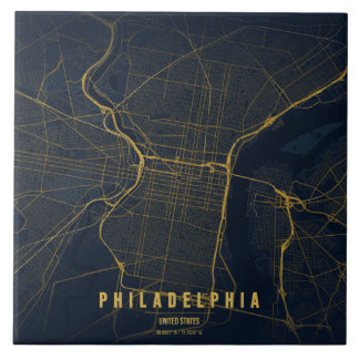 Philadelphia USA Stadtplan Minimales Design Fliese
