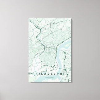Philadelphia USA Stadtplan Minimales Design Leinwanddruck