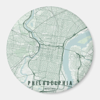 Philadelphia USA Stadtplan Minimales Design Magnet