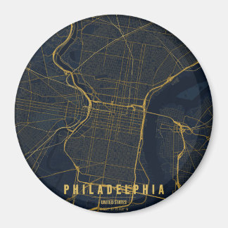Philadelphia USA Stadtplan Minimales Design Magnet