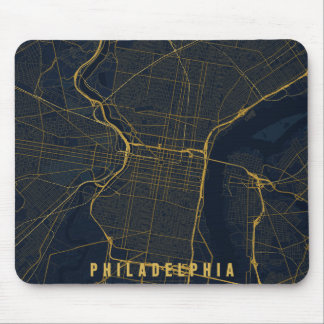 Philadelphia USA Stadtplan Minimales Design Mousepad