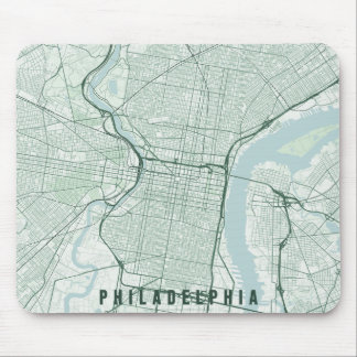 Philadelphia USA Stadtplan Minimales Design Mousepad