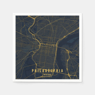 Philadelphia USA Stadtplan Minimales Design Serviette
