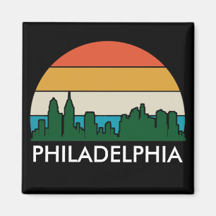 Philadelphia Vintag City Sunset Magnet
