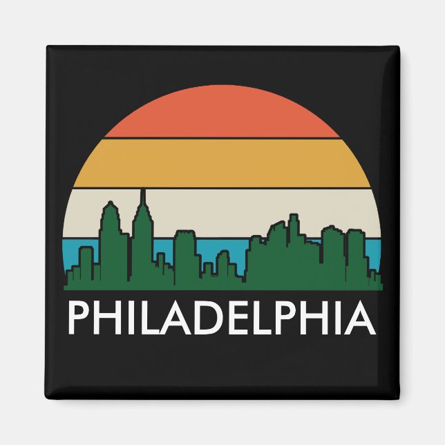 Philadelphia Vintag City Sunset Magnet (Vorne)