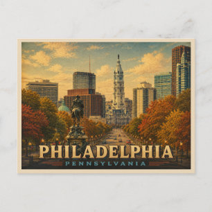 Philadelphia Vintage Reise Postkarte