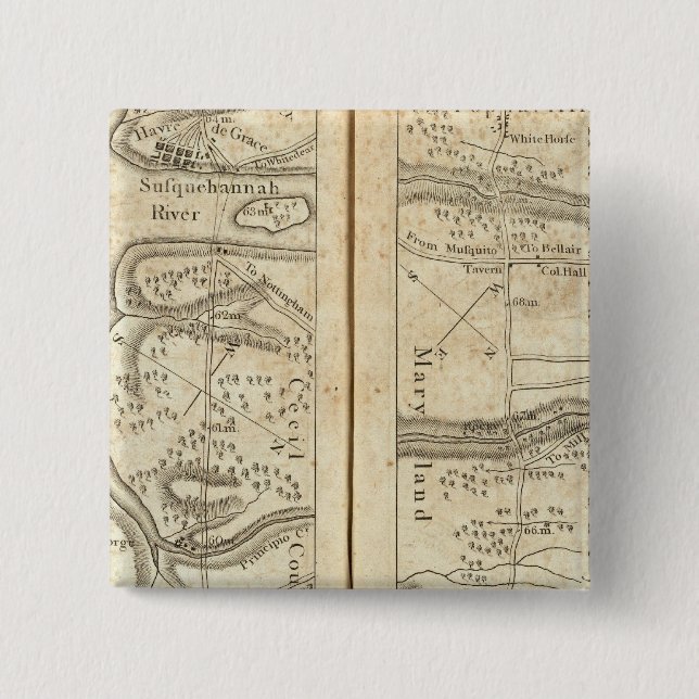 Philadelphia - Washington Road Map Button (Vorderseite)