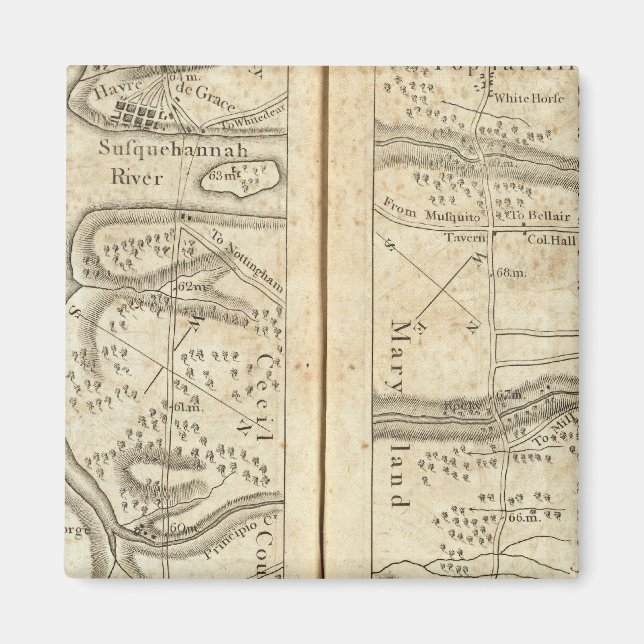 Philadelphia - Washington Road Map Magnet (Vorne)