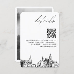 Philadelphia Wedding Modern Details QR Code Begleitkarte