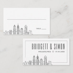 Philadelphia Wedding Platzkarten vorne und hinte