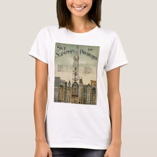 Philadelphia-Wolkenkratzer (1898 Vintages Plakat) T-Shirt (Vorderseite)