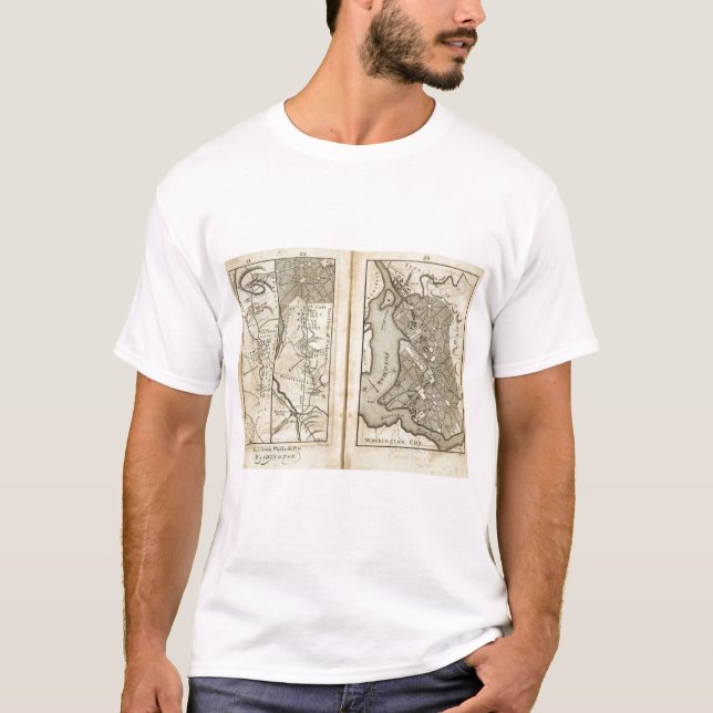 Philadelphia zu Washington-Straßenkarte 2 T-Shirt (Vorderseite)