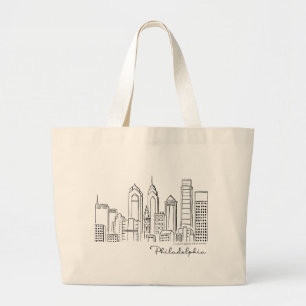 Philadelphiaskyline-Taschen-Tasche - riesig/groß Jumbo Stoffbeutel