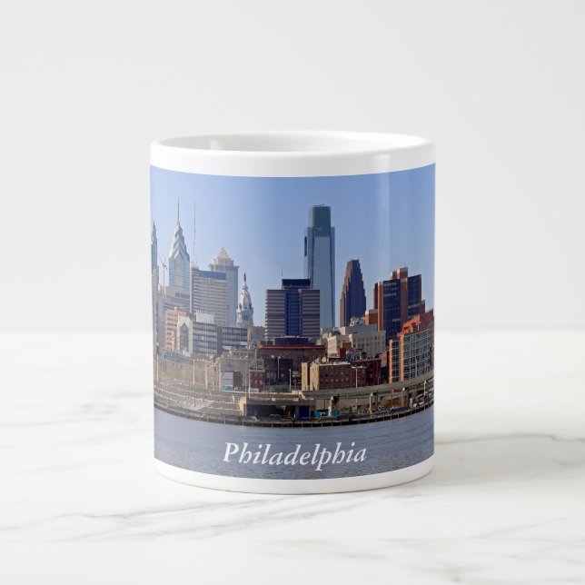 Philadelphiaskyline-Tunnel-bohrwagenTasse Jumbo-Tasse (Vorderseite)