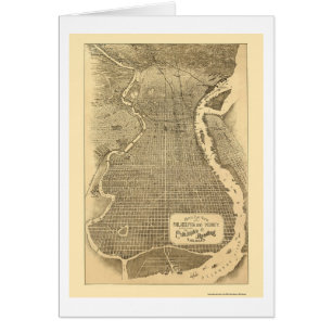 Philadelphie, carte panoramique de PA - 1870