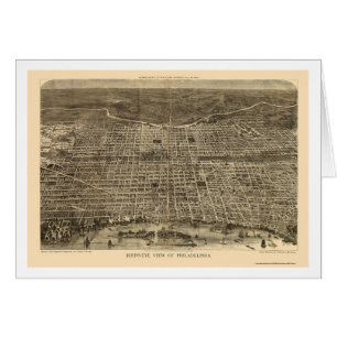 Philadelphie, carte panoramique de PA - 1872