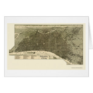 Philadelphie, carte panoramique de PA - 1887
