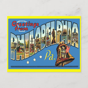 Philadelphie Carte postale de voeux Vintage