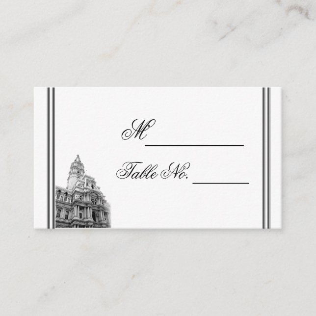Philadelphie Destination Mariage Carte Lieu (Devant)