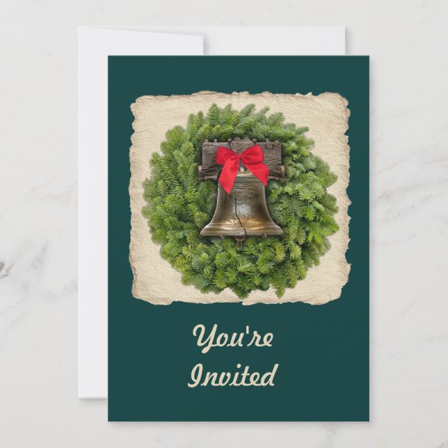 Philadelphie Liberty Bell Wreath Invitation (Devant)