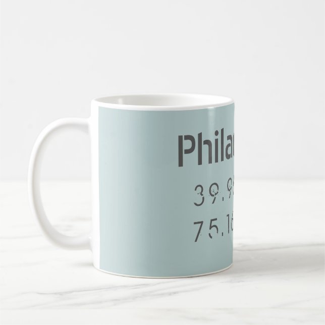 Philadelphie Longitude Latitude Mug (Gauche)