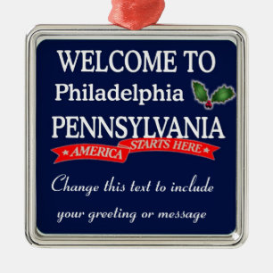 Philadelphie personnalisée Ornement de Noël PA
