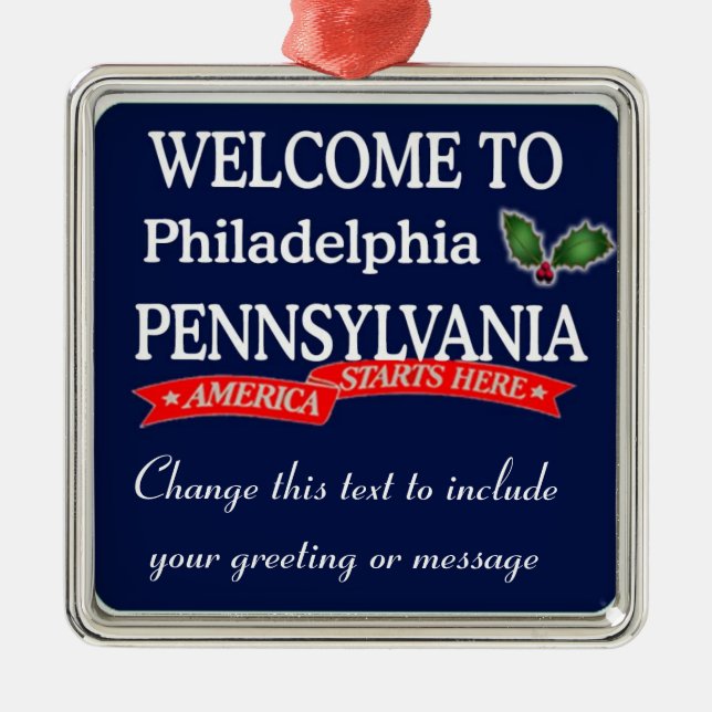 Philadelphie personnalisée Ornement de Noël PA (Devant)