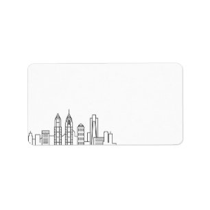Philadelphie Stylisée Skyline Étiquette vide