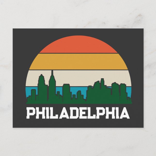 Philadelphie Vintage City Sunset Carte postale (Devant)
