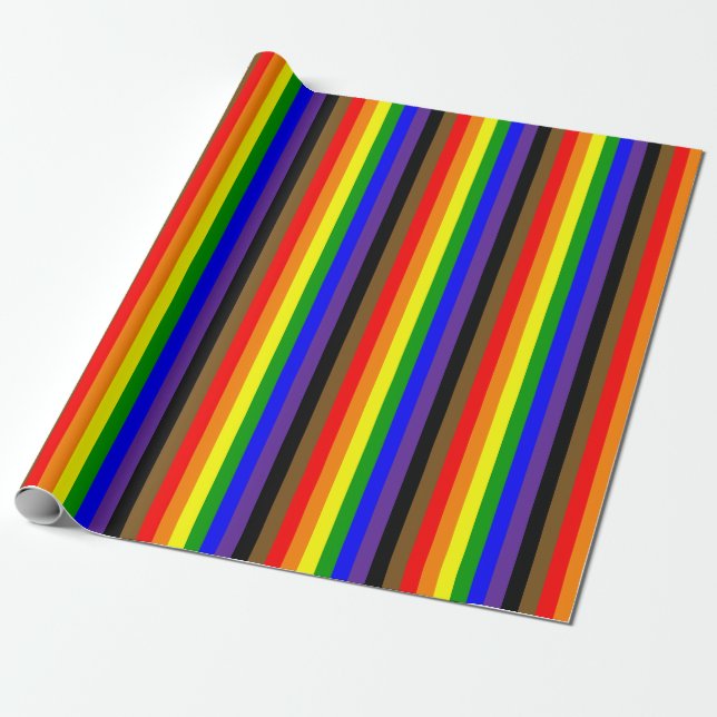Philadephia Rainbow Pride Flag Vertikal Geschenkpapier (Ungerollt)