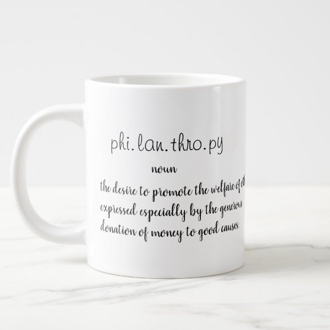 Philanthropie Jumbo-Tasse (Links)