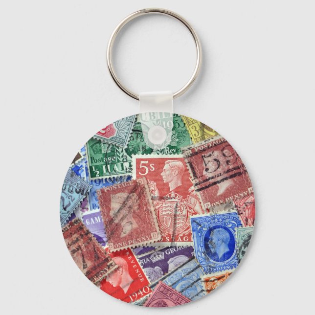 Philatelie Vintage uk Briefmarke Schlüsselanhänger (Vorderseite)