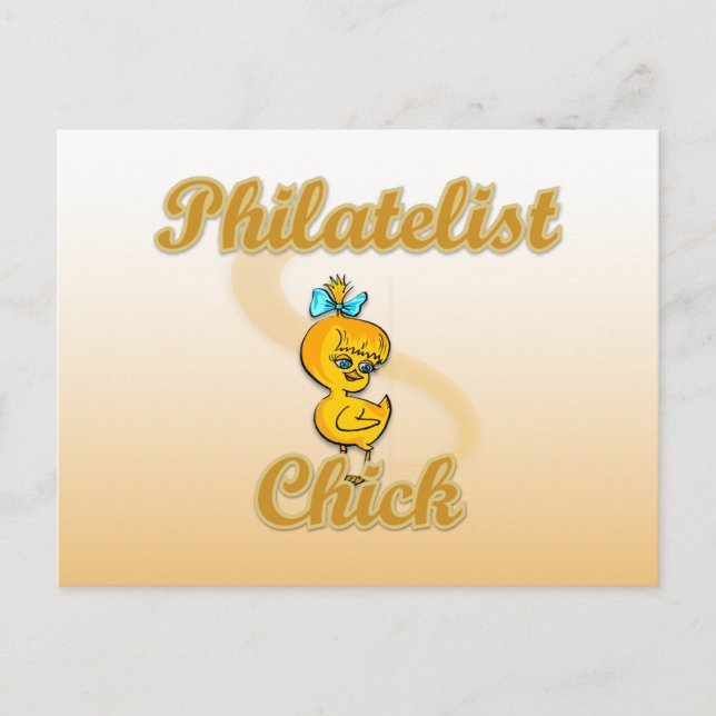Philatelist Chick Postkarte (Vorderseite)