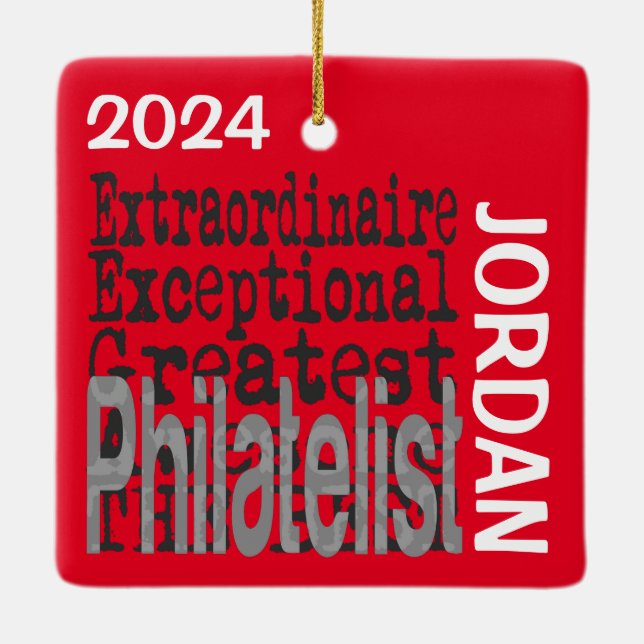 Philatelist Extraordinaire CUSTOM Keramikornament (Rückseite)
