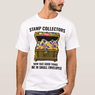 Philatelistin für die Sammlung von Briefmarke T-Shirt