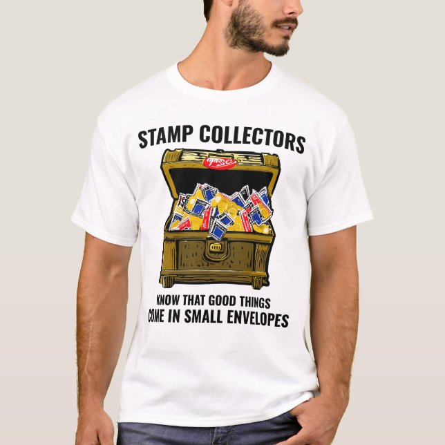 Philatelistin für die Sammlung von Briefmarke T-Shirt (Vorderseite)