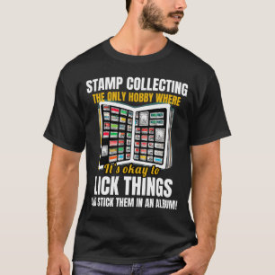 Philatelistin für die Sammlung von Briefmarke T-Shirt
