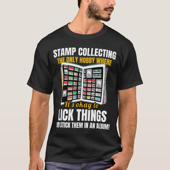 Philatelistin für die Sammlung von Briefmarke T-Shirt (Vorderseite)