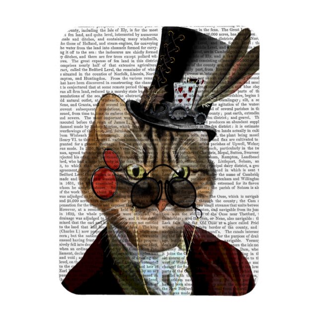 Phileas Feline Steampunk Cat & Top Hat 2 Magnet (Vertikal)