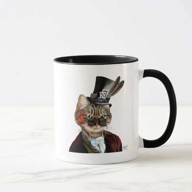 Phileas Feline Steampunk Cat & Top Hat 2 Tasse (Rechts)
