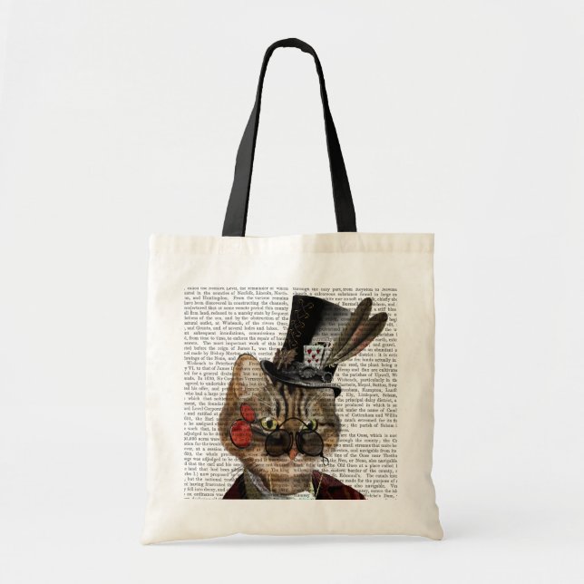 Phileas Feline Steampunk Cat & Top Hat 2 Tragetasche (Vorne)