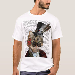 Phileas katzenartige Steampunk Katze u. Zylinder 2 T-Shirt