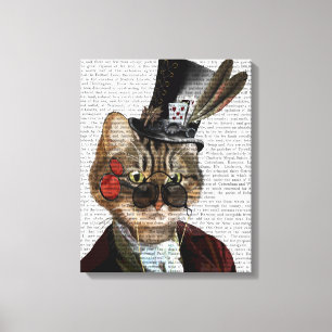 Phileas katzenartige Steampunk Katze u. Zylinder Leinwanddruck