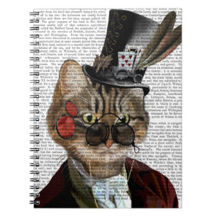 Philee Feline Steampunk Cat & Top Hat 2 Notizblock