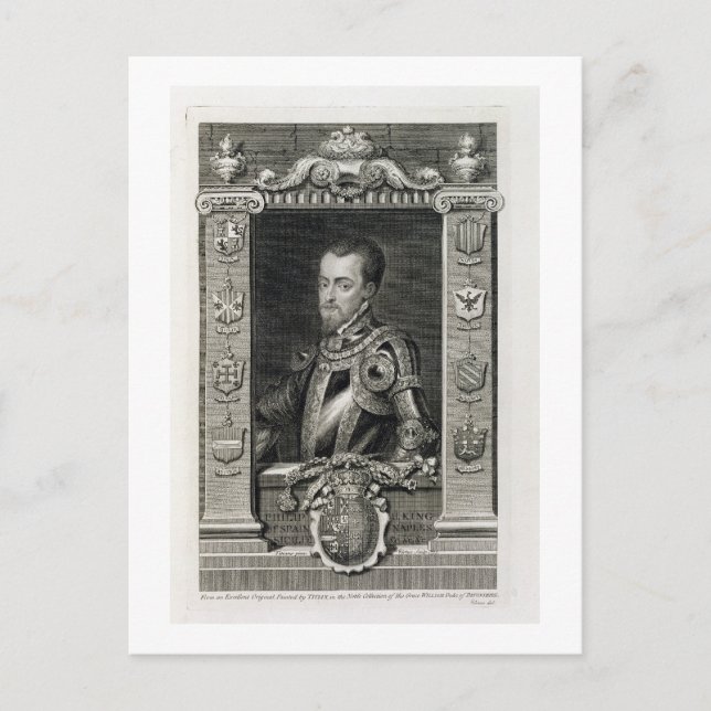 Philip II. (1527-98) König von Spanien von 1556, E Postkarte (Vorderseite)