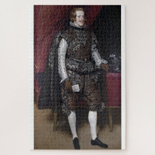 Philipp IV. in Braun und Silber von Diego Velázque