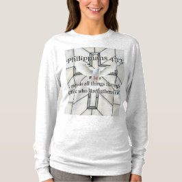 Philipper 4:13 Bibelvers Frauen Langarmshirt  T-Shirt