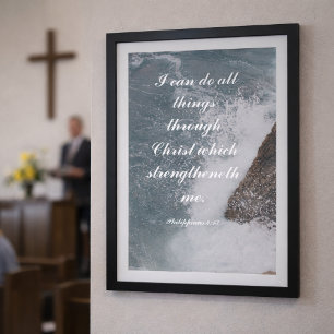 Philipper 4:13 Bibelvers Majestätischer Ozean  Poster