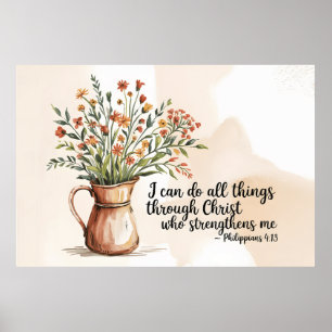 Philipper 4:13 Bibelvers Schriftzitat  Poster