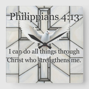 Philipper 4:13 Bibelvers Uhr an der Wand
